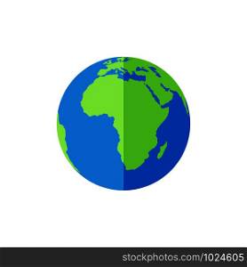 planet Earth color icon in flat style, vector. planet Earth color icon in flat style