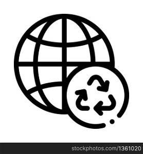 planet earth ecology icon vector. planet earth ecology sign. isolated contour symbol illustration. planet earth ecology icon vector outline illustration
