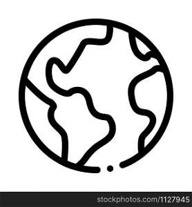 Planet Earth Globe Icon Vector. Outline Planet Earth Globe Sign. Isolated Contour Symbol Illustration. Planet Earth Globe Icon Outline Illustration
