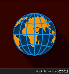 Planet earth icon. Flat illustration of planet earth vector icon for web. Planet earth icon, flat style.
