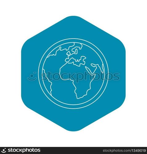 Planet Earth icon. Outline illustration of planet Earth vector icon for web. Planet Earth icon, outline style