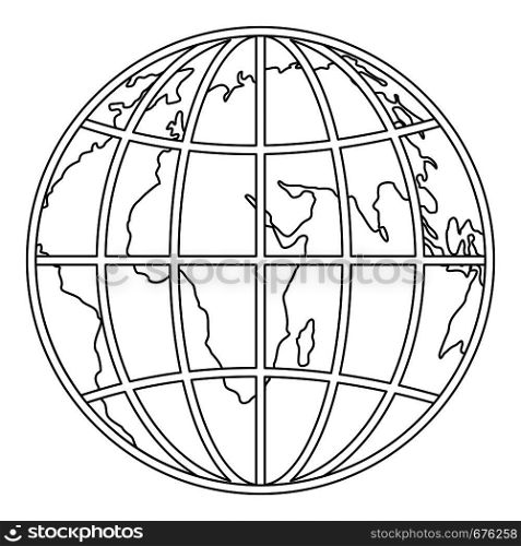 Planet earth icon. Outline illustration of planet earth vector icon for web. Planet earth icon, outline style.