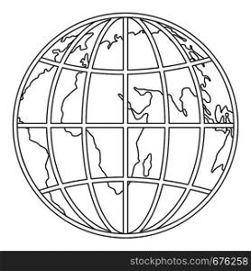 Planet earth icon. Outline illustration of planet earth vector icon for web. Planet earth icon, outline style.