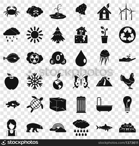 Planet earth icons set. Simple style of 36 planet earth vector icons for web for any design. Planet earth icons set, simple style