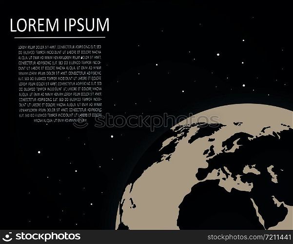 Planet Earth in deep space, vector illustration. Cosmic background, universe with stars.. Planet Earth in deep space
