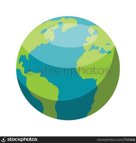 Planet Earth minimalistic vector illustration on white background