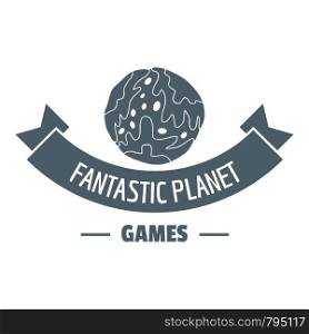 Planet game logo. Simple illustration of planet game vector logo for web. Planet game logo, simple gray style