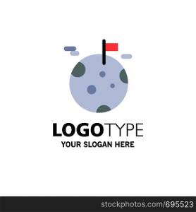 Planet, Gas, Giant, Space Business Logo Template. Flat Color