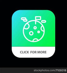 Planet, Gas, Giant, Space Mobile App Button. Android and IOS Line Version