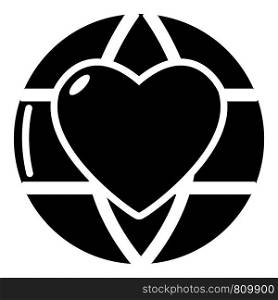 Planet heart icon. Simple illustration of planet heart vector icon for web. Planet heart icon, simple black style