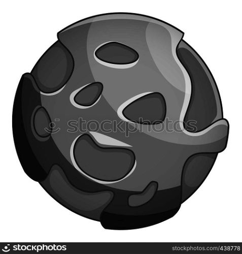 Planet icon in monochrome style isolated on white background vector illustration. Planet icon monochrome