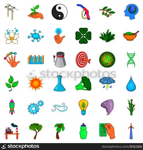 Planet icons set. Cartoon style of 36 planet vector icons for web isolated on white background. Planet icons set, cartoon style