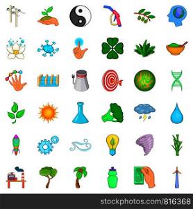 Planet icons set. Cartoon style of 36 planet vector icons for web isolated on white background. Planet icons set, cartoon style