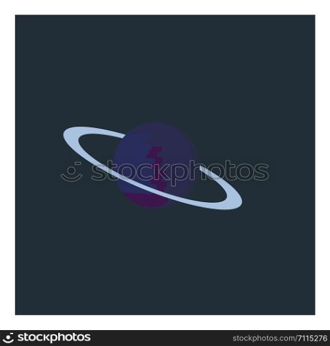 Planet in space, illustration, vector on white background.