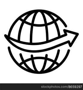 Planet journey icon outline vector. World globe. Map global. Planet journey icon outline vector. World globe