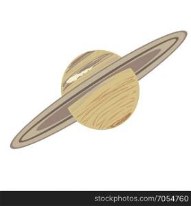 Planet Saturn doodle isolated on white