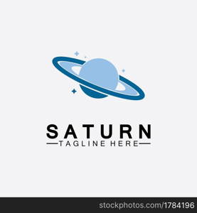 Planet Saturn logo vector illustration design. Planet logo template. Space logo vector