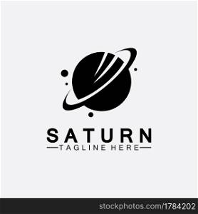 Planet Saturn logo vector illustration design. Planet logo template. Space logo vector