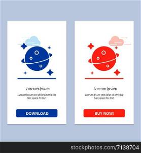 Planet, Saturn, Space Blue and Red Download and Buy Now web Widget Card Template