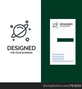 Planet, Science, Space Grey Logo Design and Business Card Template