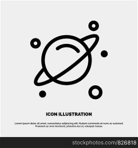 Planet, Science, Space Line Icon Vector