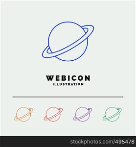 planet, space, moon, flag, mars 5 Color Line Web Icon Template isolated on white. Vector illustration. Vector EPS10 Abstract Template background