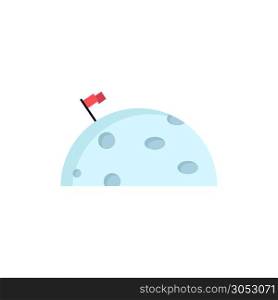planet, space, moon, flag, mars Flat Color Icon Vector