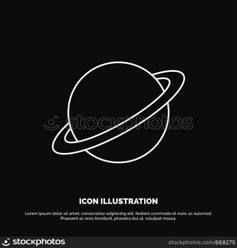 planet, space, moon, flag, mars Icon. Line vector symbol for UI and UX, website or mobile application. Vector EPS10 Abstract Template background