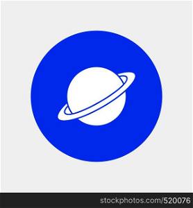 planet, space, moon, flag, mars White Glyph Icon in Circle. Vector Button illustration. Vector EPS10 Abstract Template background