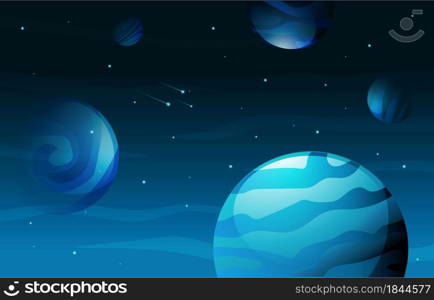 Planet Star Sky Outer Space Universe Exploration Illustration