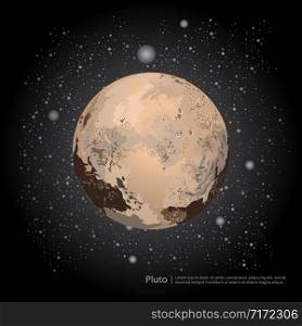 Planet The stars Pluto Vector Illustration