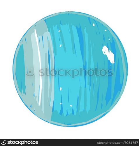 Planet Uranus doodle isolated on white