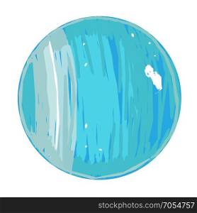 Planet Uranus doodle isolated on white