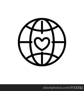 Planet Volunteer Icon Vector. Thin line sign. Isolated contour symbol illustration. Planet Volunteer Icon Vector. Isolated contour symbol illustration