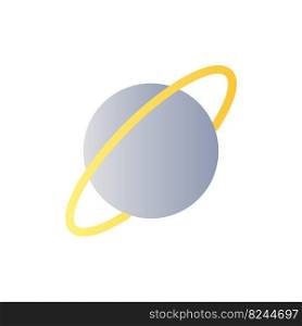 Planet with ring flat gradient two-color ui icon. High school astronomy course. Planetary science. Simple filled pictogram. GUI, UX design for mobile application. Vector isolated RGB illustration. Planet with ring flat gradient two-color ui icon