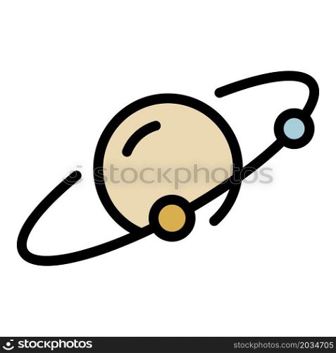 Planetary motion icon. Outline planetary motion vector icon color flat isolated. Planetary motion icon color outline vector