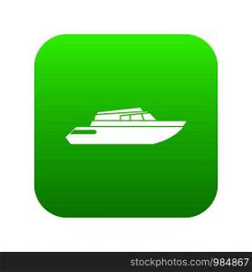 Planing powerboat icon digital green for any design isolated on white vector illustration. Planing powerboat icon digital green