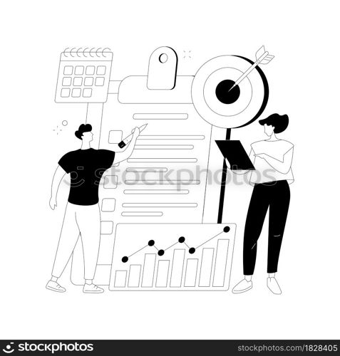 Planning abstract concept vector illustration. Future plan, project stages, risk management, planning process, problem prevention, make arrangement, organization, achieve goal abstract metaphor.. Planning abstract concept vector illustration.