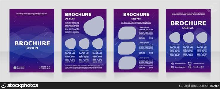 Planning night of stargazing blank brochure design. Template set with copy space for text. Premade corporate reports collection. Editable 4 paper pages. Arial Black, Regular fonts used. Planning night of stargazing blank brochure design