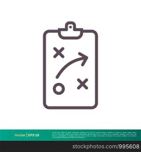Planning Strategy Clipboard Icon Vector Logo Template Illustration Design. Vector EPS 10.