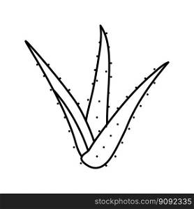 plant aloe vera line icon vector. plant aloe vera sign. isolated contour symbol black illustration. plant aloe vera line icon vector illustration