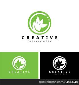 plant and logo design, simple minimalist natural concept, green decoration
