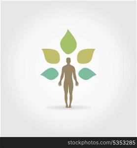 Plant and the person. A vector illustration
