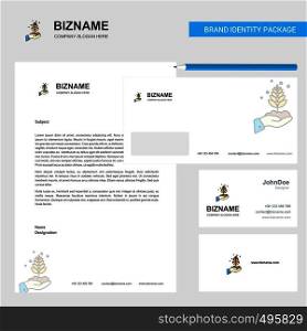 Plant Business Letterhead, Envelope and visiting Card Design vector template