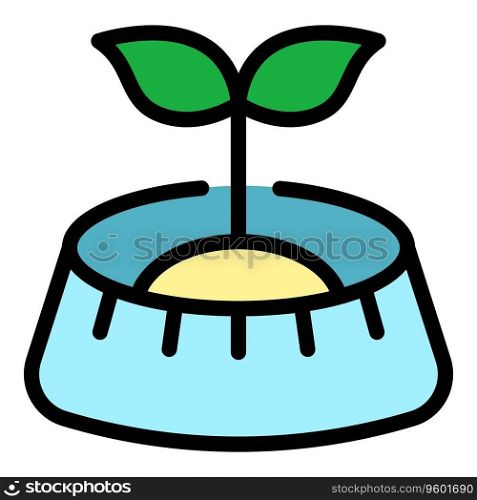 Plant care icon outline vector. Digital science. Eco tree color flat. Plant care icon vector flat