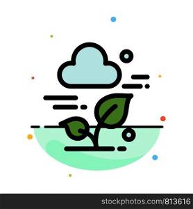 Plant, Cloud, Leaf, Technology Abstract Flat Color Icon Template
