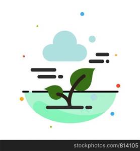 Plant, Cloud, Leaf, Technology Abstract Flat Color Icon Template