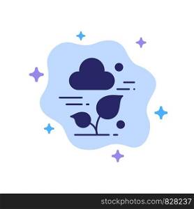Plant, Cloud, Leaf, Technology Blue Icon on Abstract Cloud Background