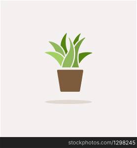 Plant. Color icon with shadow. Nature glyph vector illustration