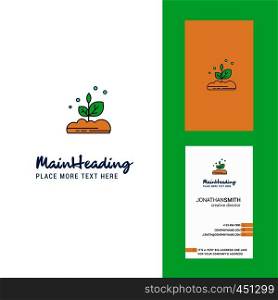 Plant Creative Logo and business card. vertical Design Vector